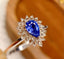 14K GOLD 0.7 CT NATURAL SAPPHIRE & SAPPHIRE RING
