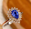 14K GOLD 0.7 CT NATURAL SAPPHIRE & SAPPHIRE RING