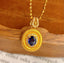 14K GOLD 0.45 CT NATURAL SAPPHIRE & DIAMOND PENDANT( WITHOUT CHAIN )