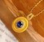 14K GOLD 0.45 CT NATURAL SAPPHIRE & DIAMOND PENDANT( WITHOUT CHAIN )
