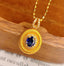 14K GOLD 0.45 CT NATURAL SAPPHIRE & DIAMOND PENDANT( WITHOUT CHAIN )