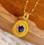 14K GOLD 0.45 CT NATURAL SAPPHIRE & DIAMOND PENDANT( WITHOUT CHAIN )