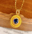 14K GOLD 0.45 CT NATURAL SAPPHIRE & DIAMOND PENDANT( WITHOUT CHAIN )