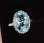 14K GOLD 5.22 CT NATURAL AQUAMARINE & DIAMOND RING