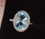 14K GOLD 5.22 CT NATURAL AQUAMARINE & DIAMOND RING