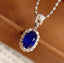 14K GOLD 2.16 CT NATURAL SAPPHIRE & DIAMOND PENDANT( WITHOUT CHAIN )