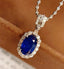 14K GOLD 2.16 CT NATURAL SAPPHIRE & DIAMOND PENDANT( WITHOUT CHAIN )