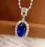 14K GOLD 2.16 CT NATURAL SAPPHIRE & DIAMOND PENDANT( WITHOUT CHAIN )
