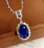 14K GOLD 2.16 CT NATURAL SAPPHIRE & DIAMOND PENDANT( WITHOUT CHAIN )