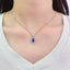 14K GOLD 2.16 CT NATURAL SAPPHIRE & DIAMOND PENDANT( WITHOUT CHAIN )
