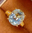 14K GOLD 6.75 CT NATURAL AQUAMARINE & DIAMOND RING