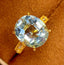 14K GOLD 6.75 CT NATURAL AQUAMARINE & DIAMOND RING