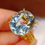 14K GOLD 6.75 CT NATURAL AQUAMARINE & DIAMOND RING
