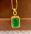 14K GOLD 2.2 CT VIVID GREEN NATURAL EMERALD & DIAMOND PENDANT( WITHOUT CHAIN )