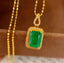 14K GOLD 2.2 CT VIVID GREEN NATURAL EMERALD & DIAMOND PENDANT( WITHOUT CHAIN )