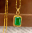 14K GOLD 2.2 CT VIVID GREEN NATURAL EMERALD & DIAMOND PENDANT( WITHOUT CHAIN )