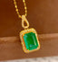 14K GOLD 2.2 CT VIVID GREEN NATURAL EMERALD & DIAMOND PENDANT( WITHOUT CHAIN )