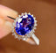 14K GOLD 1.2 CT NATURAL TANZANITE & DIAMOND RING