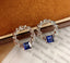 14K GOLD 0.7 CT NATURAL SAPPHIRE & DIAMOND EARRINGS