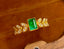 14K GOLD 0.55 CT VIVID GREEN NATURAL EMERALD & DIAMOND RING