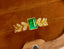 14K GOLD 0.55 CT VIVID GREEN NATURAL EMERALD & DIAMOND RING