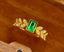 14K GOLD 0.55 CT VIVID GREEN NATURAL EMERALD & DIAMOND RING