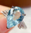 14K GOLD 3.58 CT NATURAL AQUAMARINE & DIAMOND RING