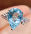 14K GOLD 3.58 CT NATURAL AQUAMARINE & DIAMOND RING