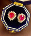14K GOLD 1.2 CT NATURAL RUBY & DIAMOND EARRINGS