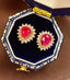 14K GOLD 1.2 CT NATURAL RUBY & DIAMOND EARRINGS