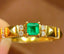 14K GOLD 0.35 CT NATURAL EMERALD & DIAMOND RING