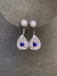 14K GOLD 2.41 CTW VIVID BLUE NATURAL SAPPHIRE & DIAMOND EARRINGS