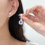 14K GOLD 2.41 CTW VIVID BLUE NATURAL SAPPHIRE & DIAMOND EARRINGS