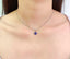 14K GOLD 1.5 CT NATURAL SAPPHIRE & SAPPHIRE PENDANT( WITHOUT CHAIN )