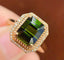 14K GOLD 2.5 CT NATURAL TOURMALINE & DIAMOND RING