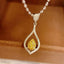 14K GOLD 0.27 CT NATURAL YELLOW DIAMOND & DIAMOND PENDANT( WITHOUT CHAIN )