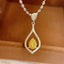 14K GOLD 0.27 CT NATURAL YELLOW DIAMOND & DIAMOND PENDANT( WITHOUT CHAIN )