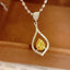 14K GOLD 0.27 CT NATURAL YELLOW DIAMOND & DIAMOND PENDANT( WITHOUT CHAIN )