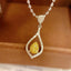14K GOLD 0.27 CT NATURAL YELLOW DIAMOND & DIAMOND PENDANT( WITHOUT CHAIN )