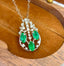14K GOLD 1.1 CT VIVID GREEN NATURAL EMERALD & DIAMOND PENDANT( WITHOUT CHAIN )