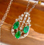 14K GOLD 1.1 CT VIVID GREEN NATURAL EMERALD & DIAMOND PENDANT( WITHOUT CHAIN )