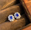 14K GOLD 0.6 CT NATURAL SAPPHIRE & DIAMOND EARRINGS