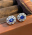14K GOLD 0.6 CT NATURAL SAPPHIRE & DIAMOND EARRINGS