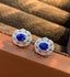 14K GOLD 0.6 CT NATURAL SAPPHIRE & DIAMOND EARRINGS