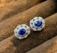 14K GOLD 0.6 CT NATURAL SAPPHIRE & DIAMOND EARRINGS