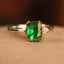 14K GOLD 1.40 CTW VIVID GREEN NATURAL EMERALD & DIAMOND RING