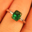 14K GOLD 1.40 CTW VIVID GREEN NATURAL EMERALD & DIAMOND RING