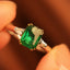 14K GOLD 1.40 CTW VIVID GREEN NATURAL EMERALD & DIAMOND RING