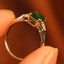 14K GOLD 1.40 CTW VIVID GREEN NATURAL EMERALD & DIAMOND RING