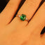 14K GOLD 1.40 CTW VIVID GREEN NATURAL EMERALD & DIAMOND RING